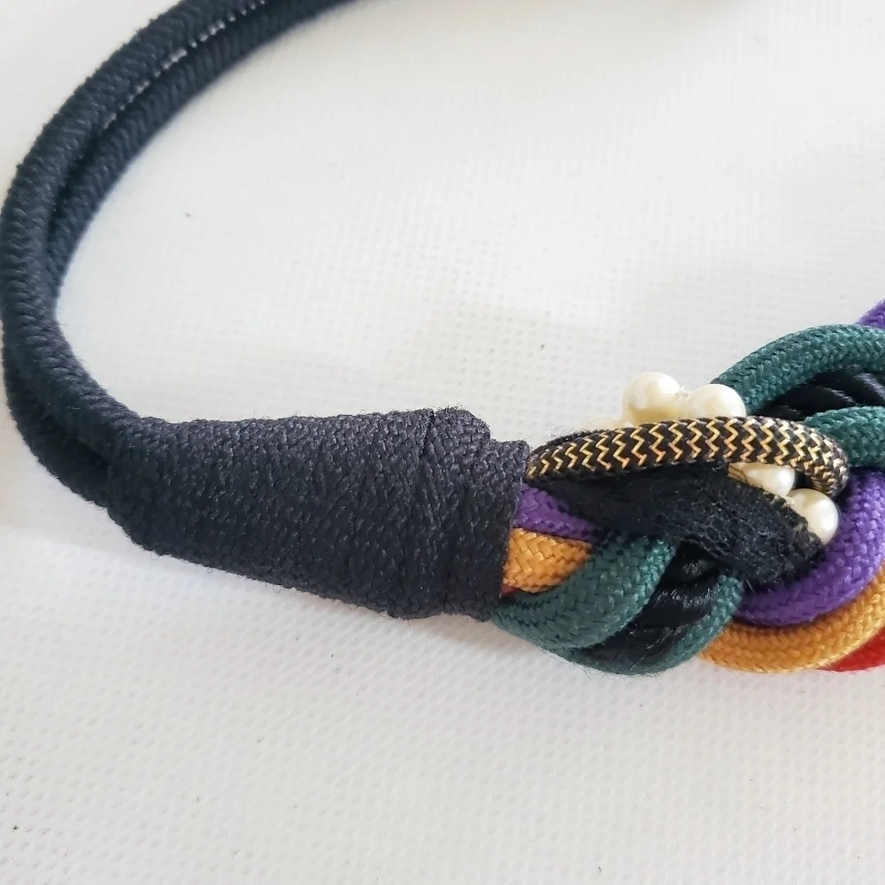 Braided Belt Red Green Purple Unbranded Vintage 80s 32